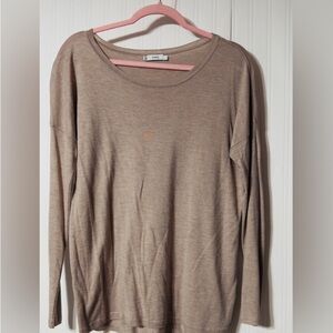 Elegant Tan Long Sleeve Women's Top